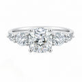 2-Carat Cushion Cut Moissanite Five-Stone Ring in S925 Sterling Silver