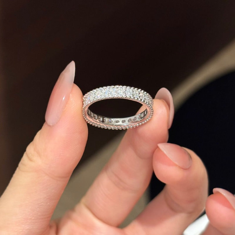 S925 Sterling Silver Moissanite Stackable Ring