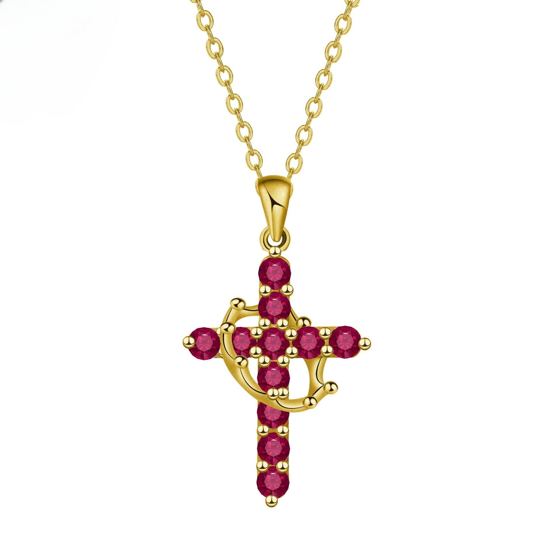 Minimalist Birthstone Cross Necklace