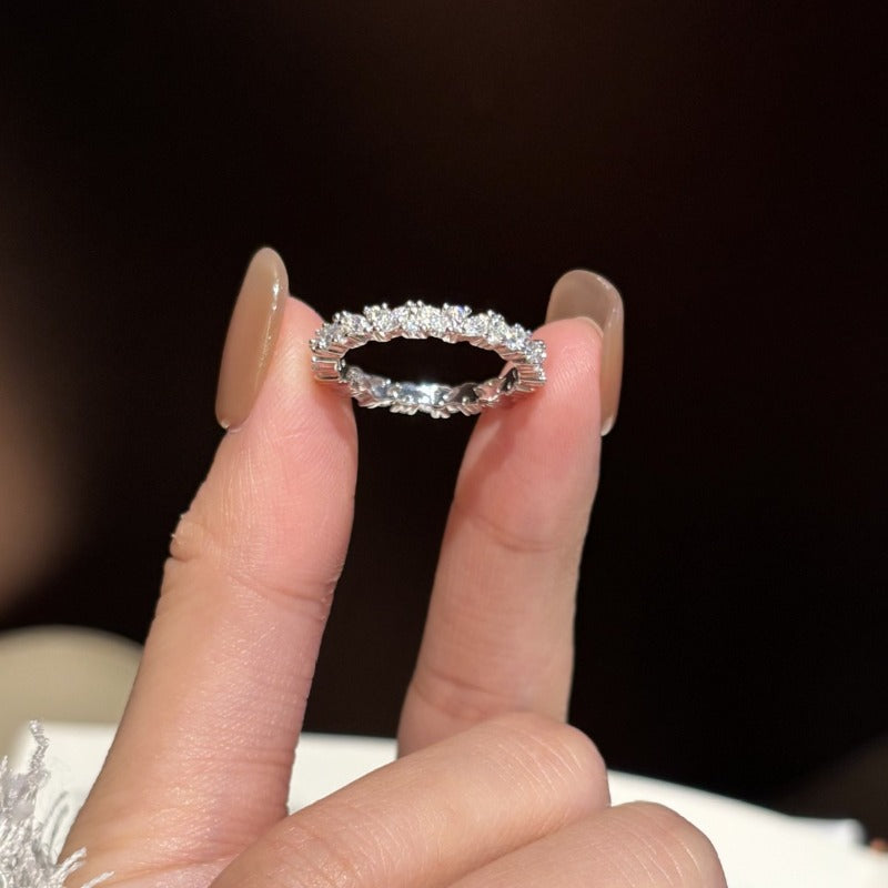 S925 Sterling Silver Marquise Moissanite Cluster Ring