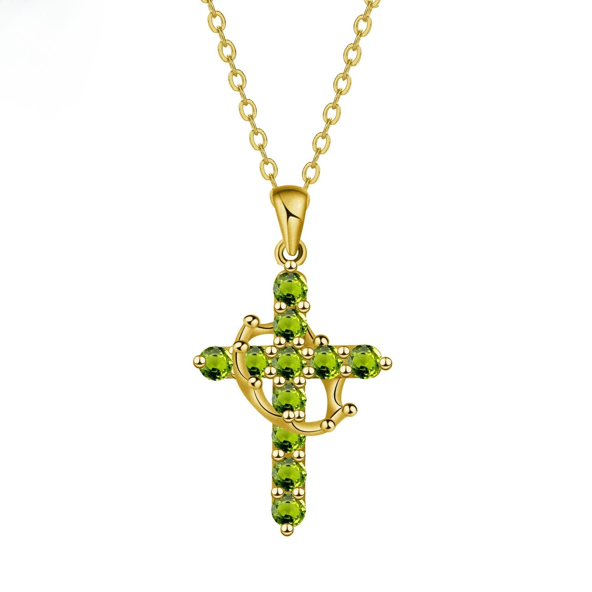 Minimalist Birthstone Cross Necklace