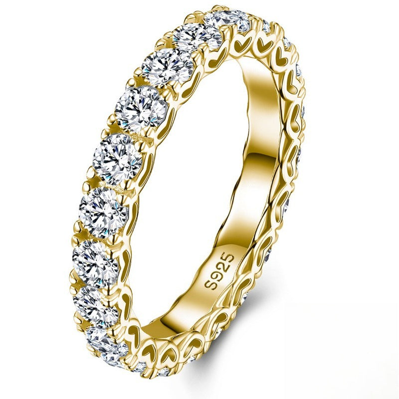 Amour Heart-Pronged Moissanite Eternity Ring | S925 Silver 2.1CTW Wedding Band