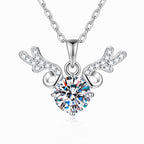 Forest Spirit – 1 Carat Moissanite Reindeer Necklace (S925 Silver)