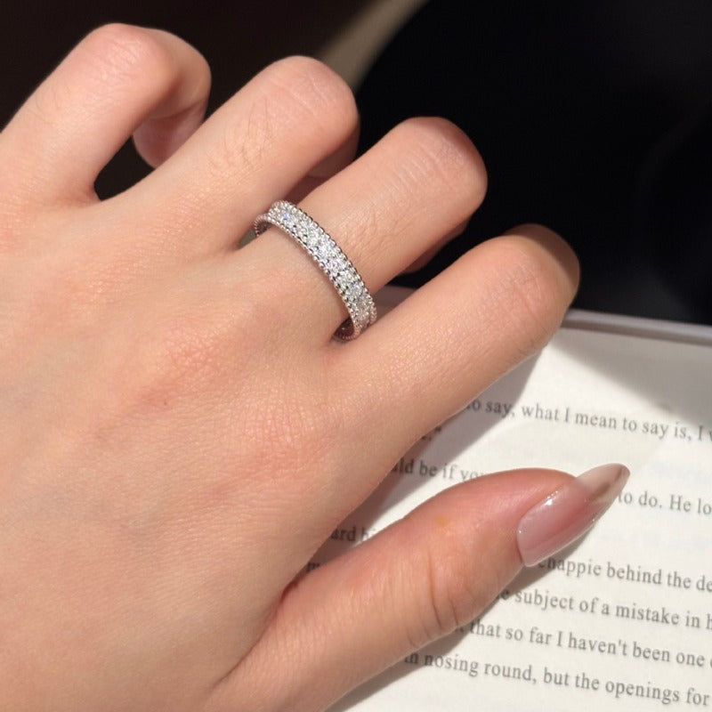 S925 Sterling Silver Moissanite Stackable Ring
