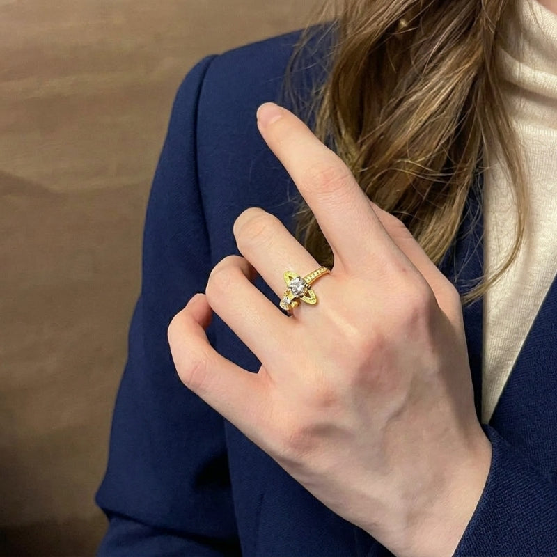 24K Gold Plated Eternal Orbit Open Ring