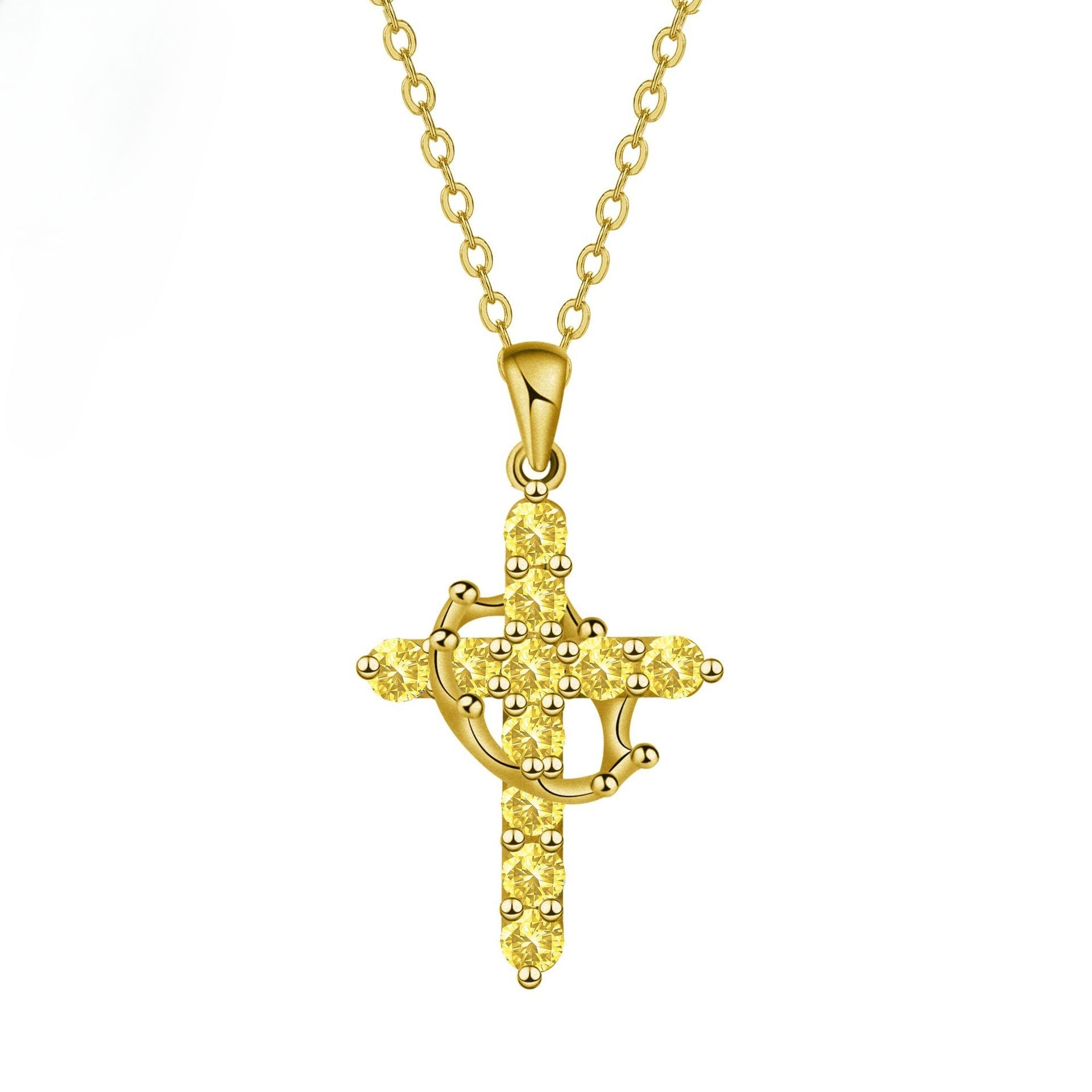 Minimalist Birthstone Cross Necklace