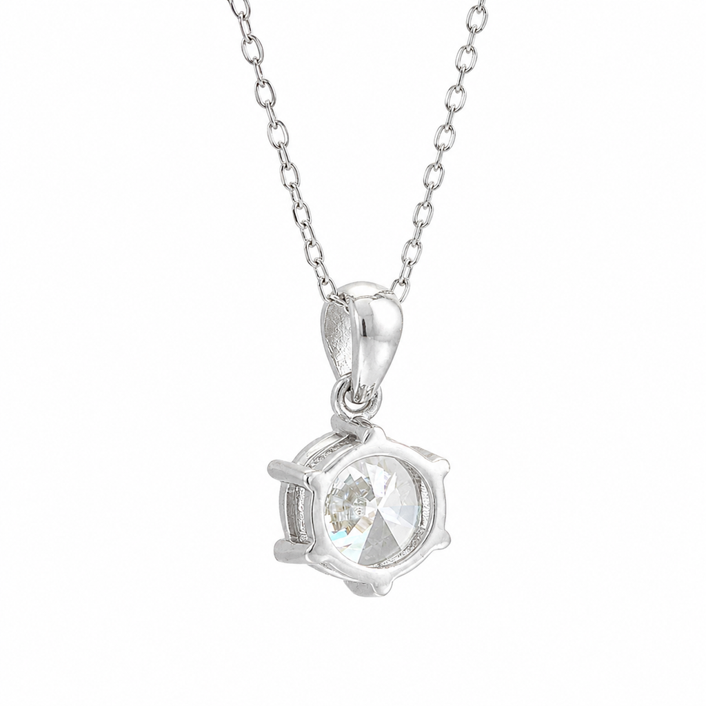 The Eternal Brilliance: S925 Silver 2ct Moissanite Solitaire Pendant Necklace