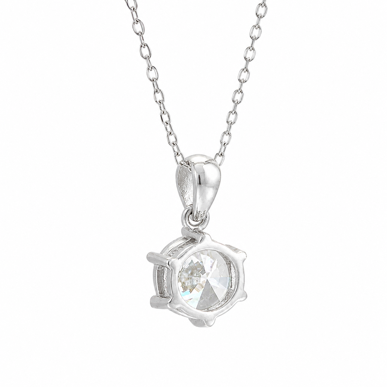 The Eternal Brilliance: S925 Silver 2ct Moissanite Solitaire Pendant Necklace
