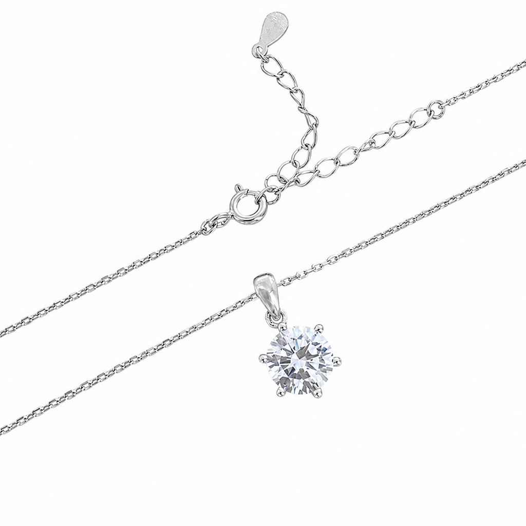 The Eternal Brilliance: S925 Silver 2ct Moissanite Solitaire Pendant Necklace