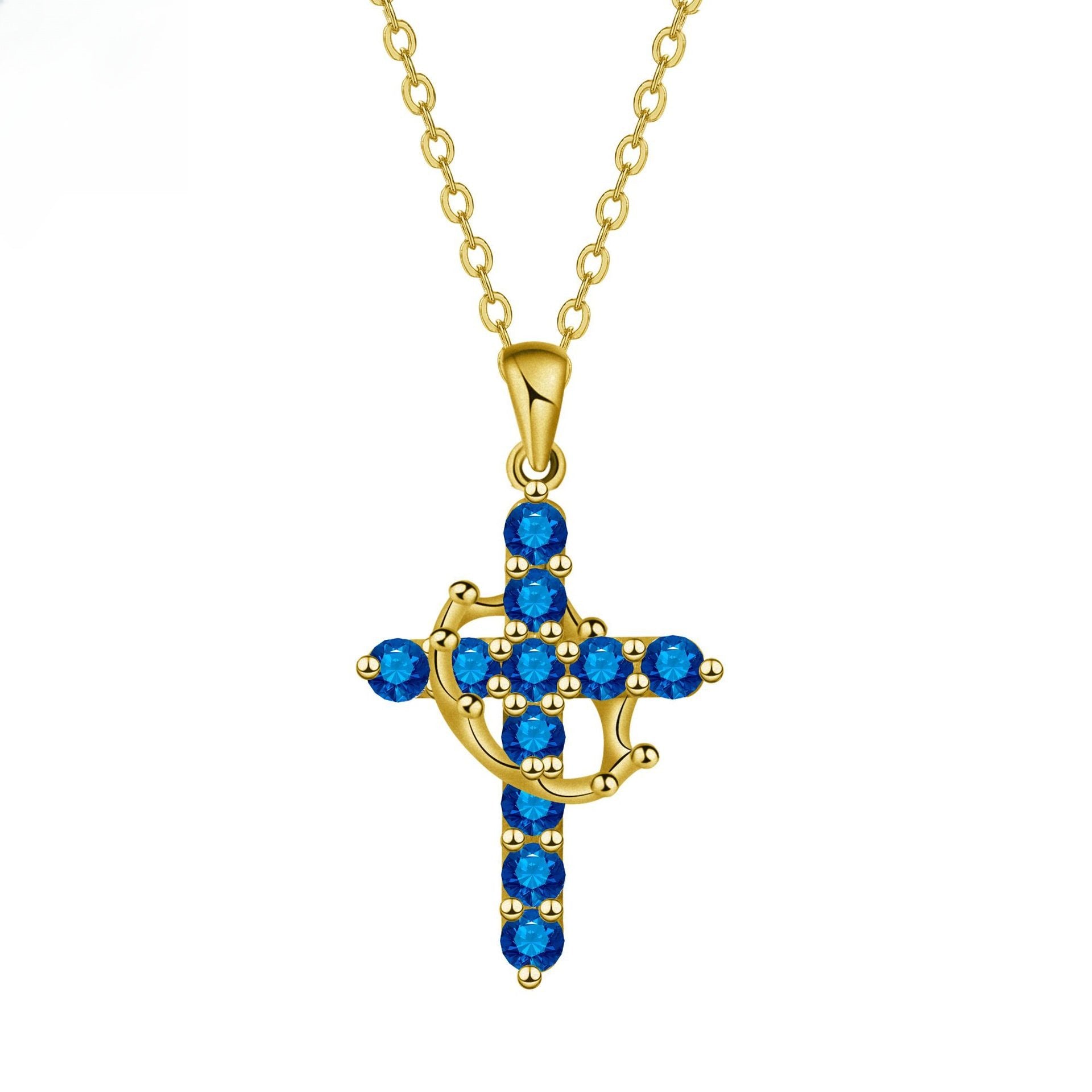 Minimalist Birthstone Cross Necklace