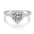 The Devotion Bond | 1CT Heart Moissanite S925 Silver Ring