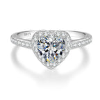 The Devotion Bond | 1CT Heart Moissanite S925 Silver Ring