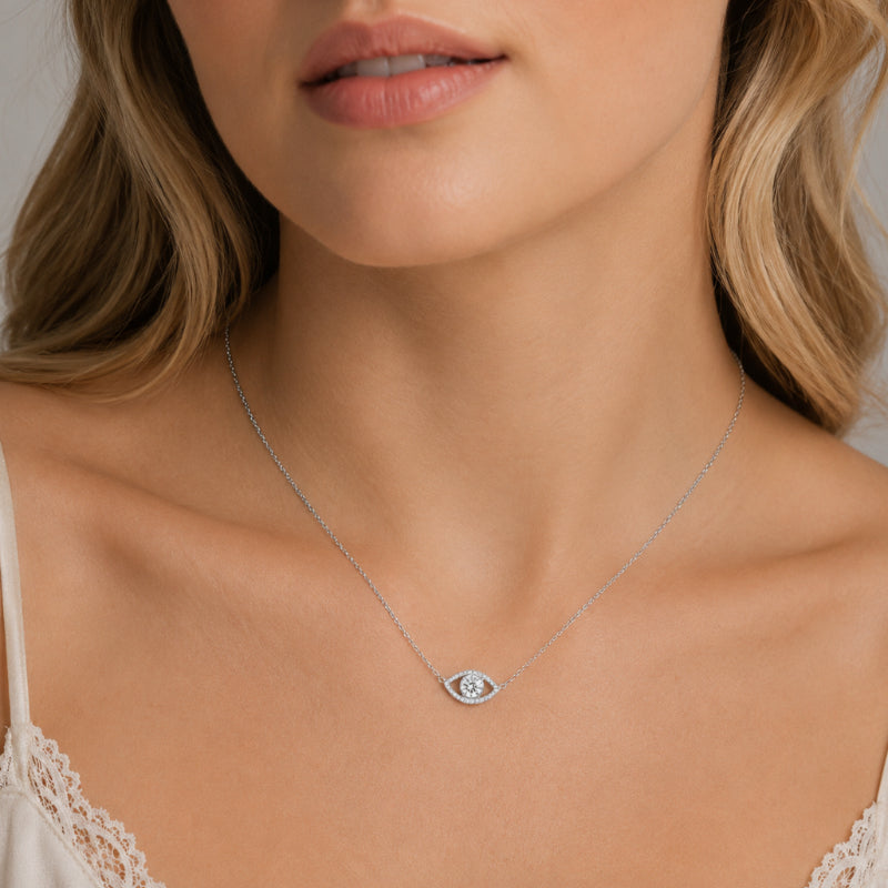 The Iris Alignment – Luxury Moissanite Evil Eye Necklace