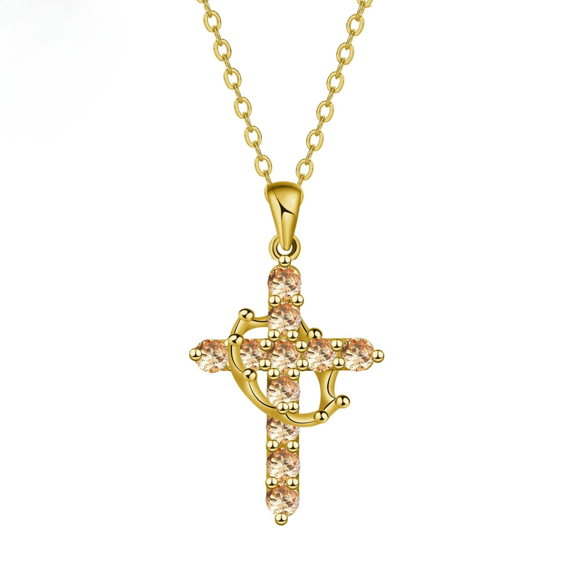 Minimalist Birthstone Cross Necklace