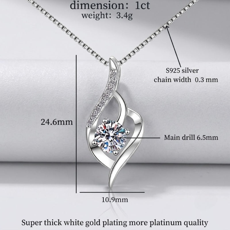 The Ethereal Wave Moissanite Twist Necklace – 1ct Collarbone Chain