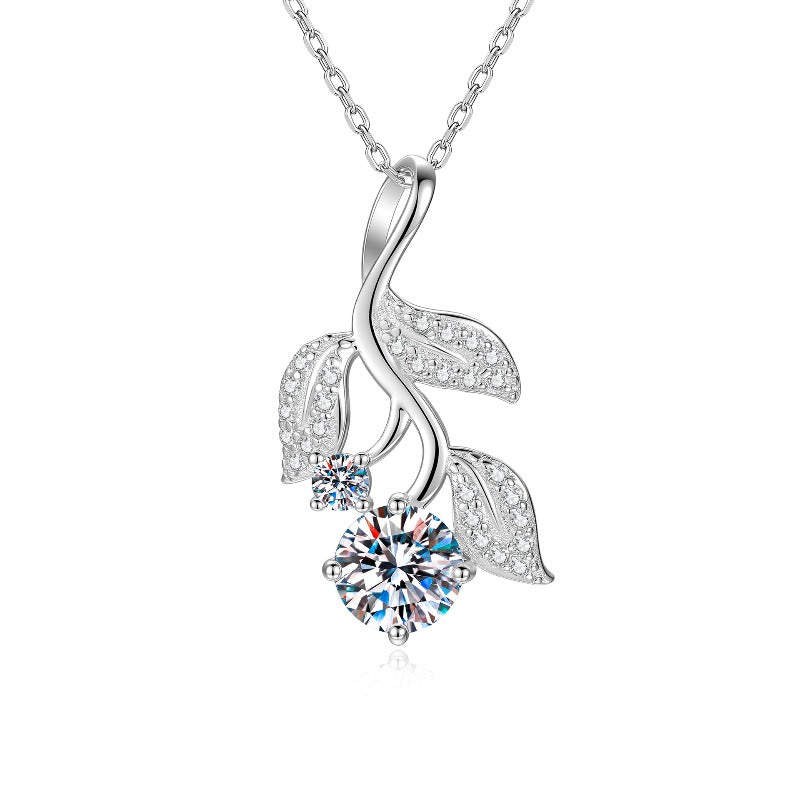 The Verdant Promise – 1.2ct Moissanite Vine Pendant