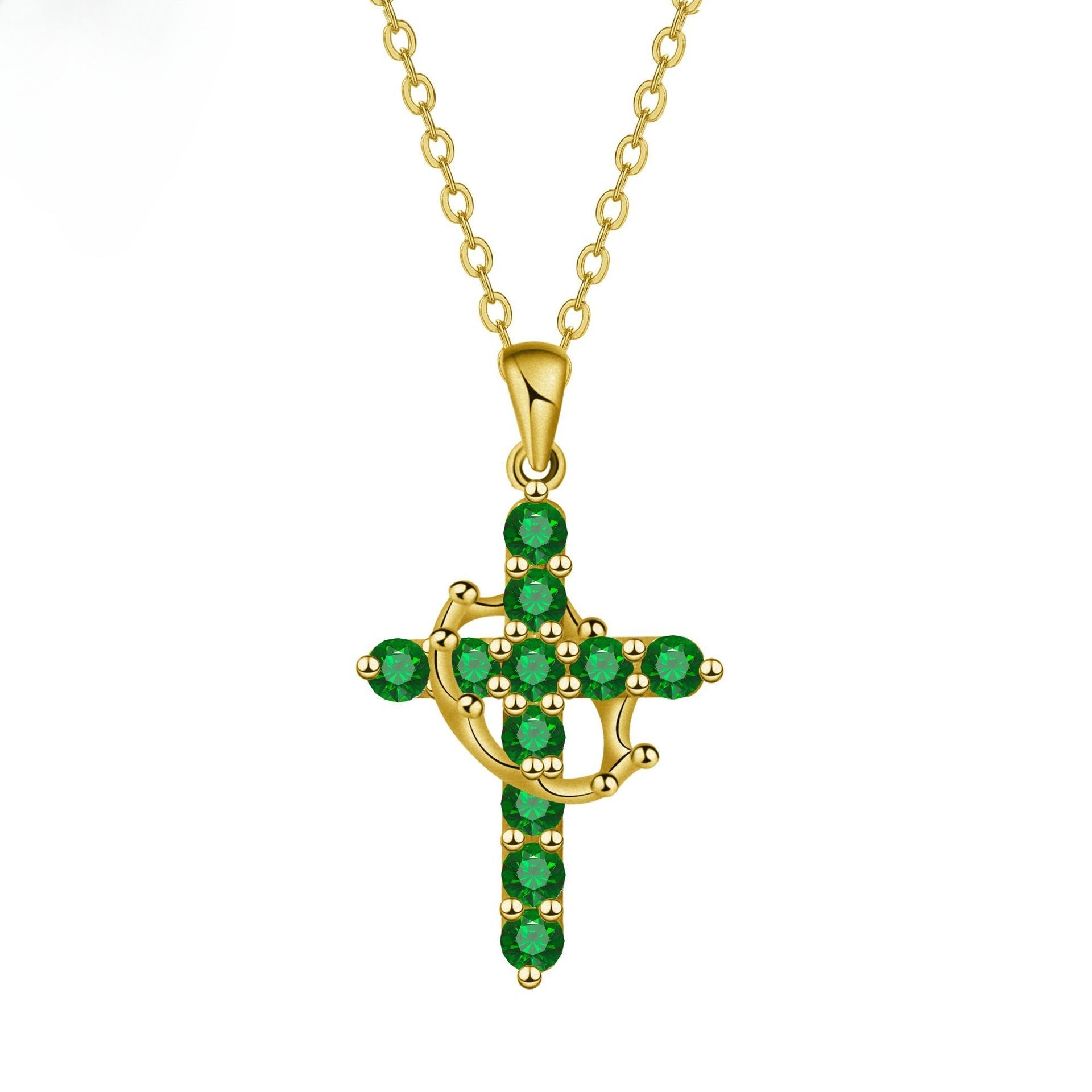 Minimalist Birthstone Cross Necklace