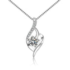 The Ethereal Wave Moissanite Twist Necklace – 1ct Collarbone Chain