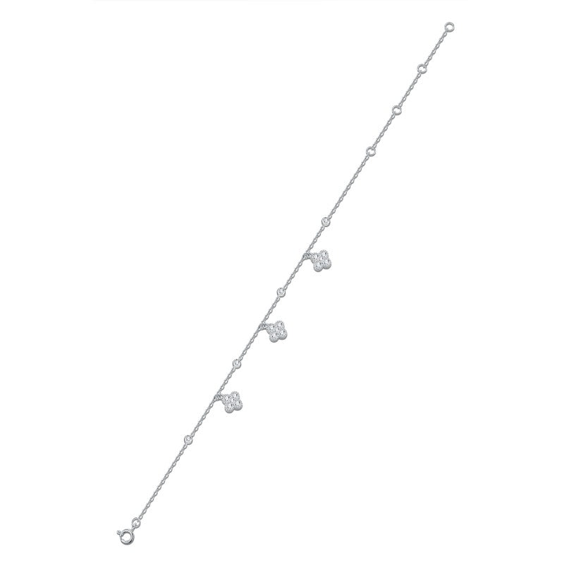 1.5 CTW Moissanite Clover Bracelet in S925 Silver