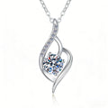 The Ethereal Wave Moissanite Twist Necklace – 1ct Collarbone Chain
