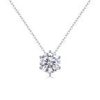 Eternal Spark 1ct Moissanite Pendant Necklace - 6.5mm Round Brilliant Cut Diamond Alternative