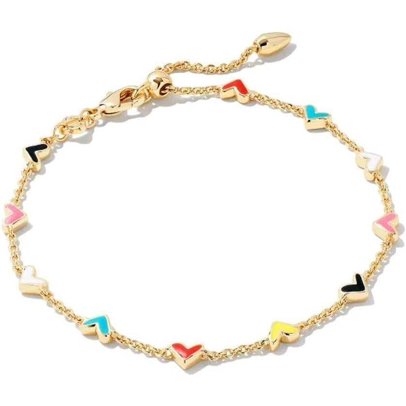 Spectrum of Love Enamel Heart Station Bracelet