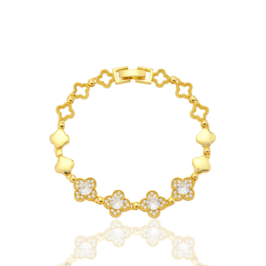 Golden Clover Charm Bracelet
