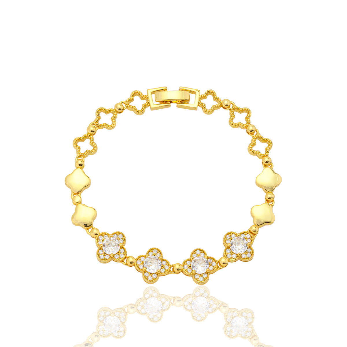 Golden Clover Charm Bracelet