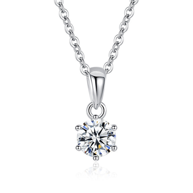The Eternal Brilliance: S925 Silver 2ct Moissanite Solitaire Pendant Necklace