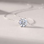 Eternal Spark 1ct Moissanite Pendant Necklace - 6.5mm Round Brilliant Cut Diamond Alternative