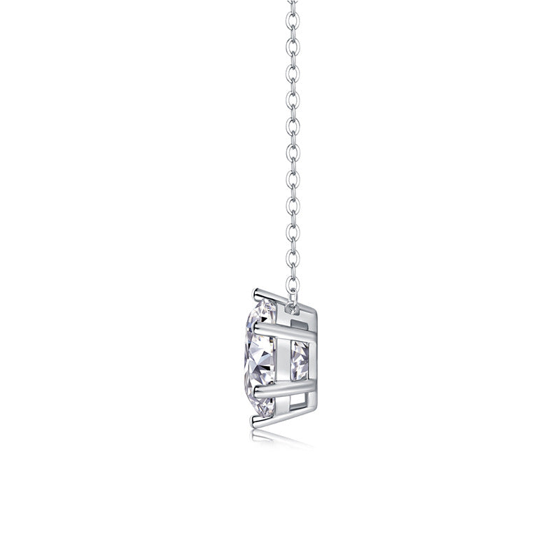 Eternal Spark 1ct Moissanite Pendant Necklace - 6.5mm Round Brilliant Cut Diamond Alternative