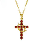 Minimalist Birthstone Cross Necklace