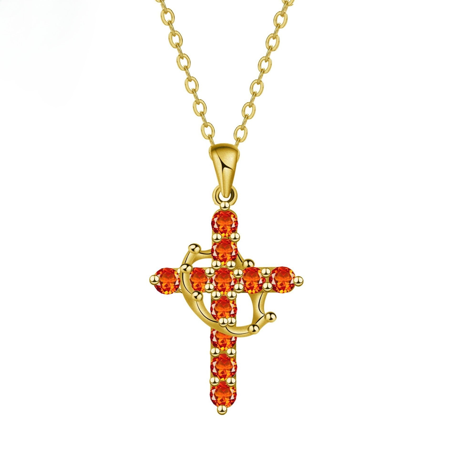 Minimalist Birthstone Cross Necklace