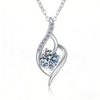 The Ethereal Wave Moissanite Twist Necklace – 1ct Collarbone Chain