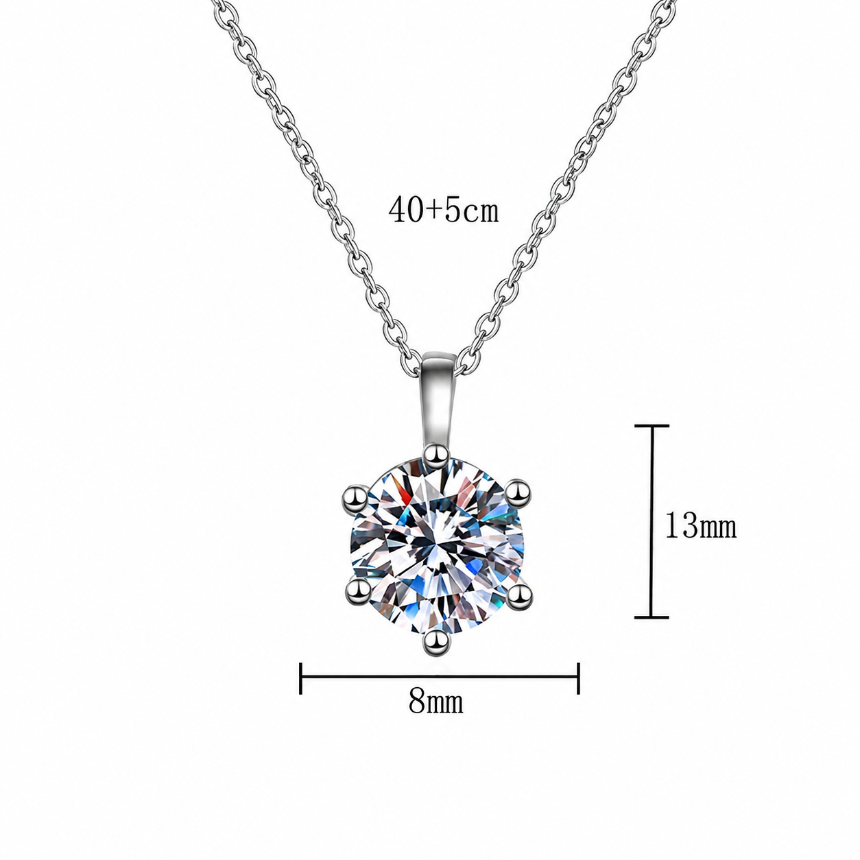 The Eternal Brilliance: S925 Silver 2ct Moissanite Solitaire Pendant Necklace