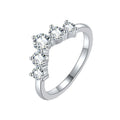 Five-Stone Curved Moissanite Stackable Ring in S925 Sterling Silver