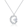 Premium Heart & Crescent Moon Moissanite Necklace, S925 Silver