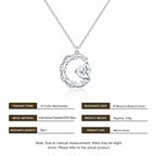 Premium Heart & Crescent Moon Moissanite Necklace, S925 Silver