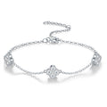 Eternal Clover Moissanite Bracelet in S925 Sterling Silver – 15-Stone Radiant Luck Wristlet (16cm+5cm)