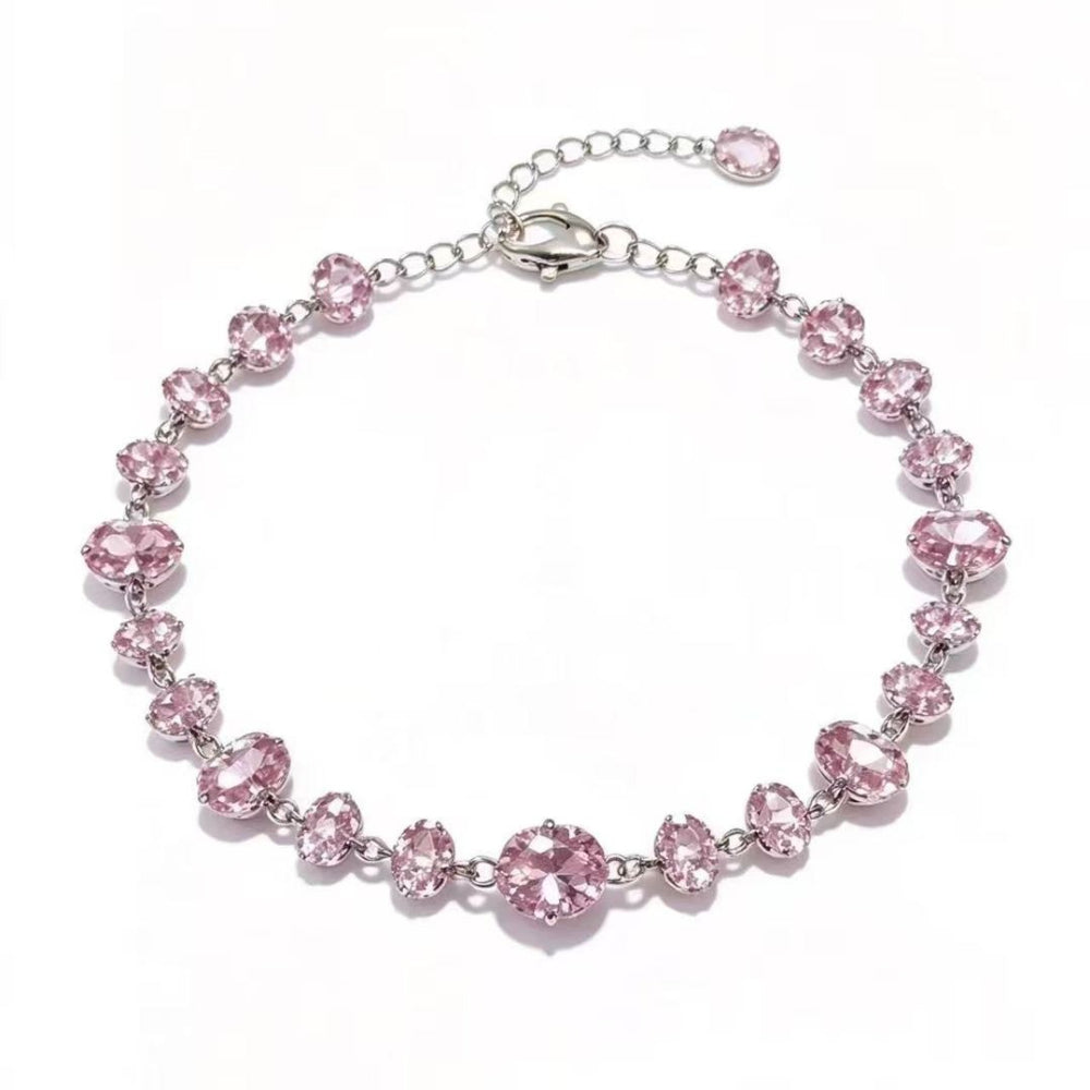 Graduated Pink Zirconia Tennis Bracelet
