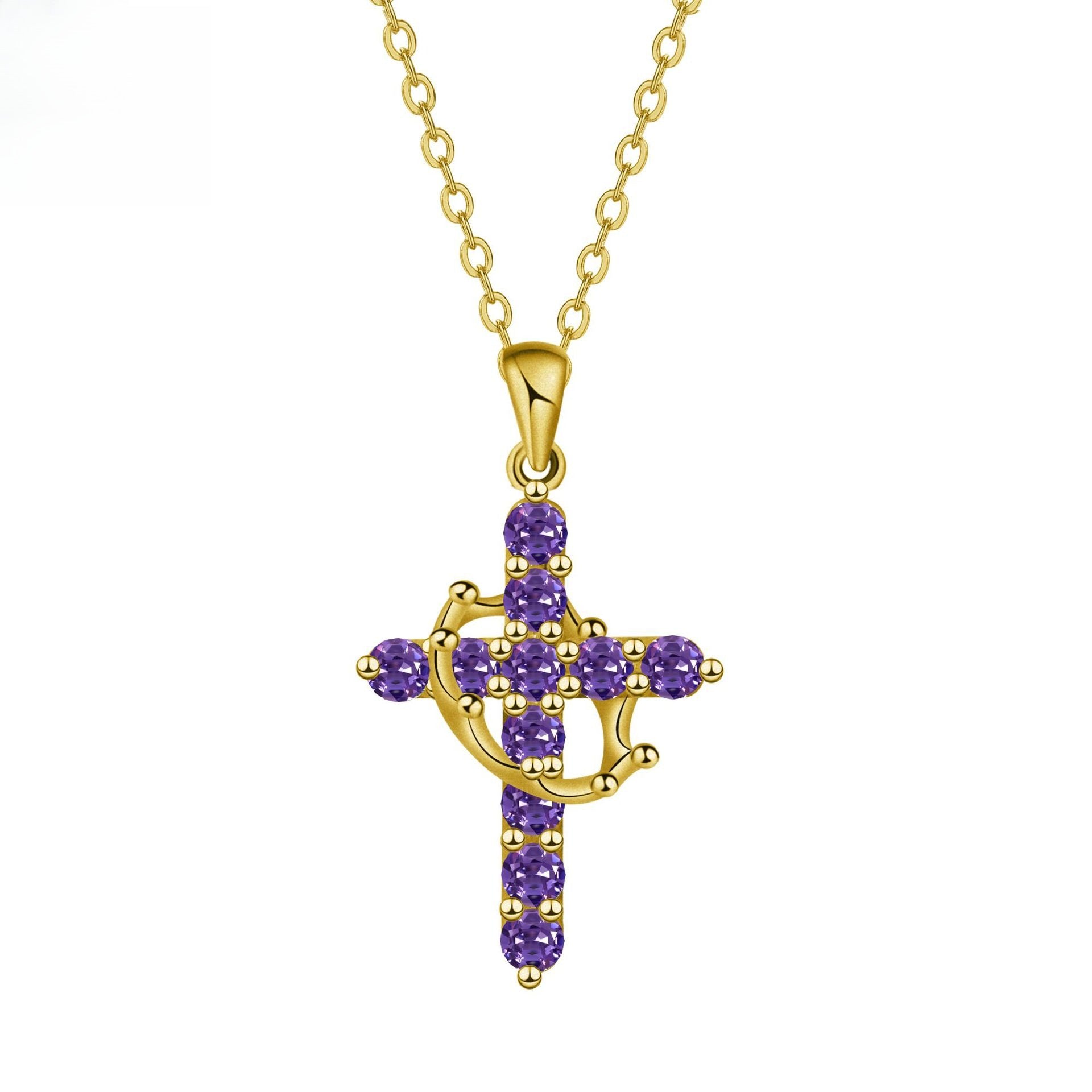 Minimalist Birthstone Cross Necklace