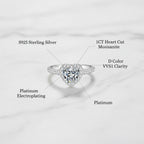 The Devotion Bond | 1CT Heart Moissanite S925 Silver Ring