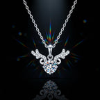 Forest Spirit – 1 Carat Moissanite Reindeer Necklace (S925 Silver)