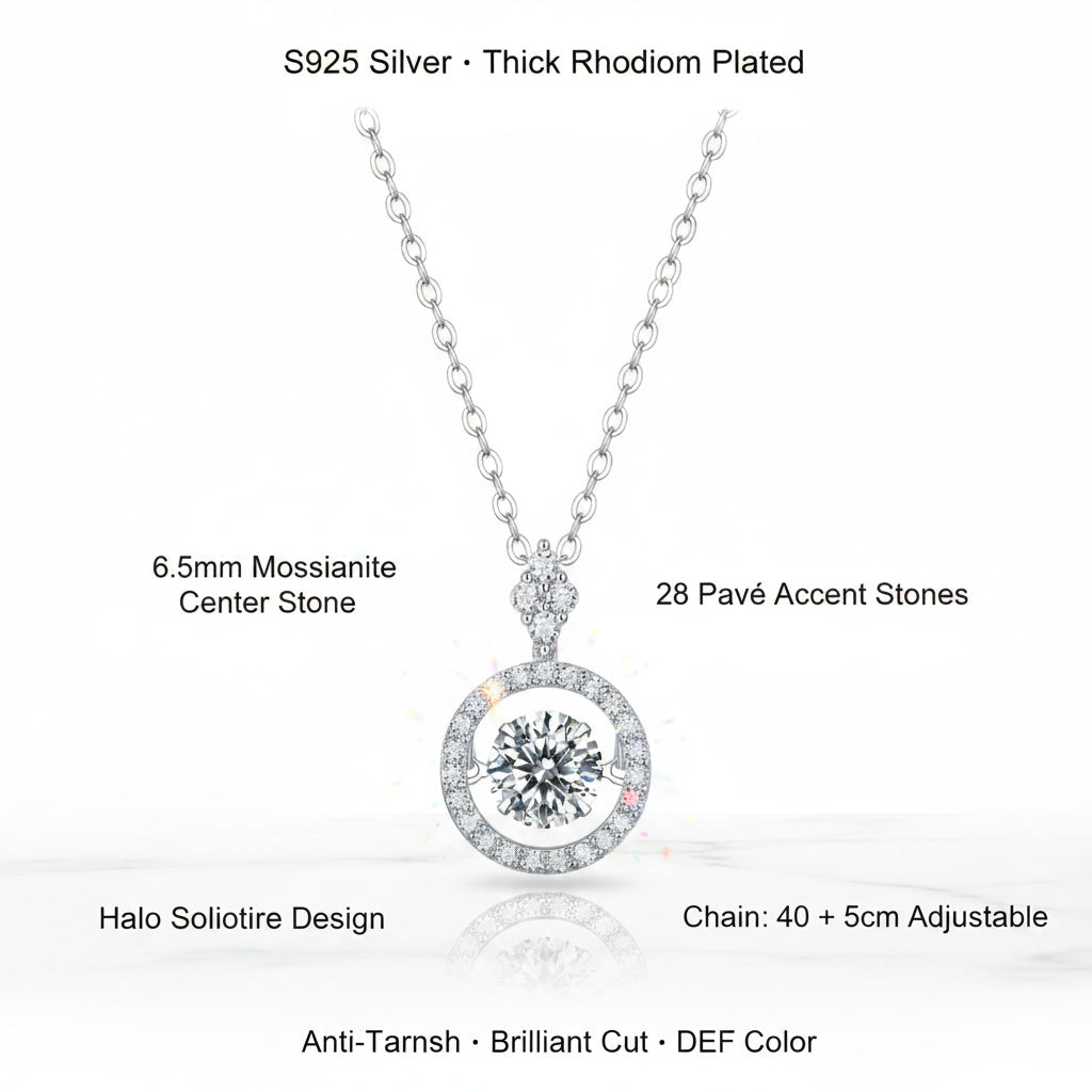 The Dancing Realm · Moissanite Clavicle Necklace