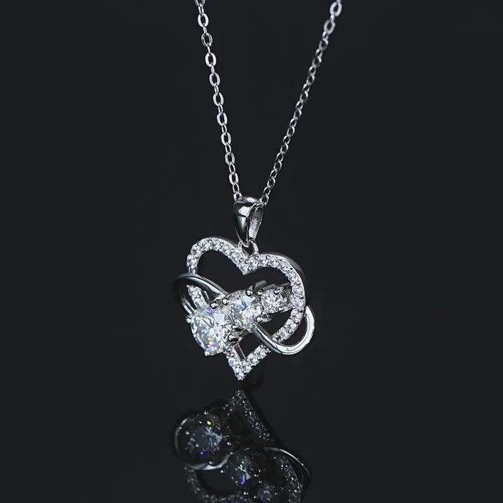 Shimmering Love 1.6 Carat Moissanite Heart Pendant Necklace - Perfect Anniversary Gift for Her